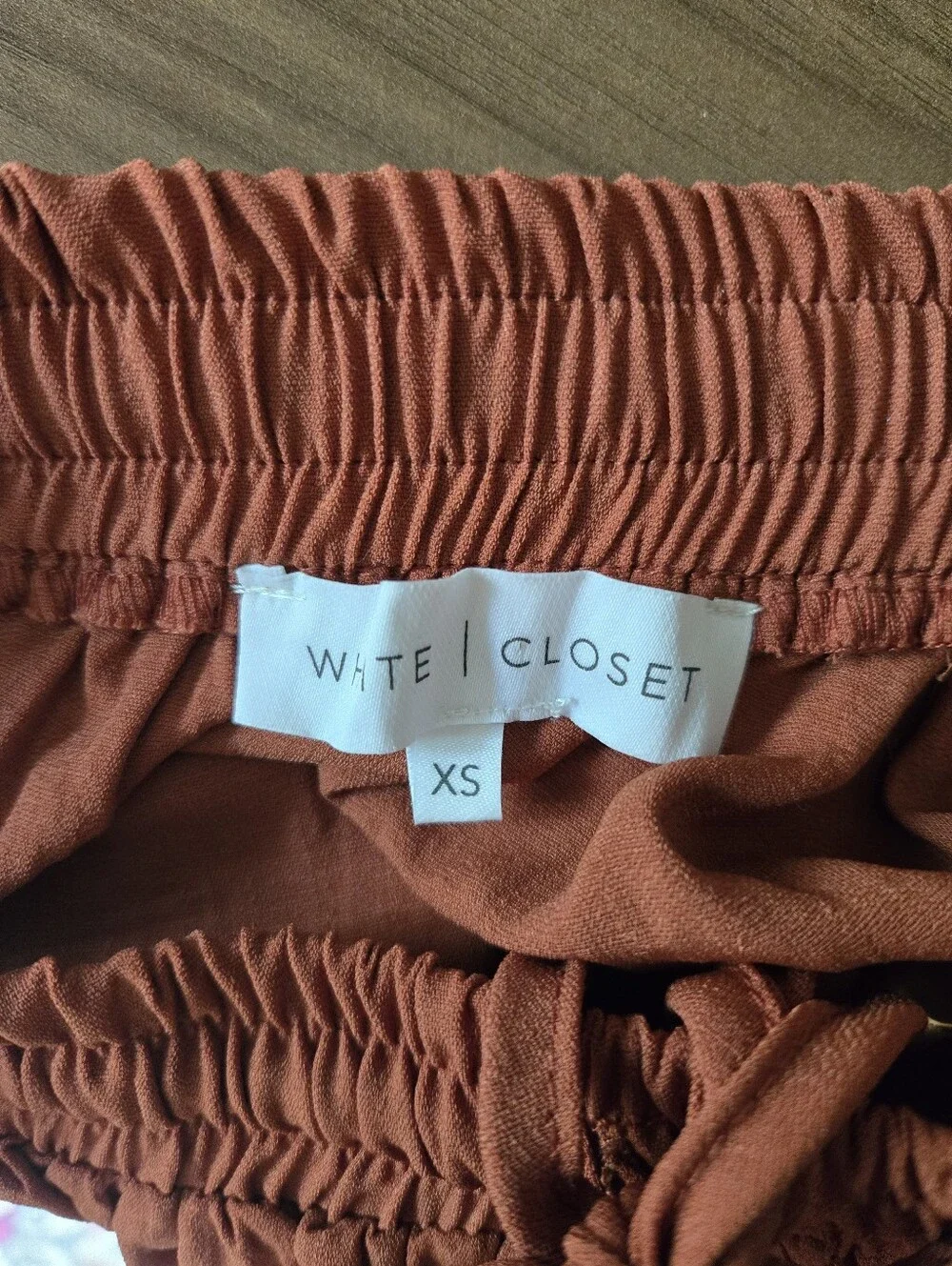 Rust Orange Drawstring Tulip Hem Skirt